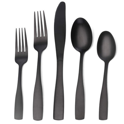 Matte Black Silverware Set, Satin Finish 40-Piece Stainless Steel Flatware set, Tableware Cutlery Set Service for 8, Utensils for Kitchens, Dishwasher Safe