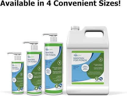Aquascape Maintain Water Treatment for Koi and Fish Ponds, Easy to Use, Powerful Blend of Beneficial Bacteria, Phosphate Binder, Flocculent, and Detoxifier, 32 Ounce / 946 ml | 96059
