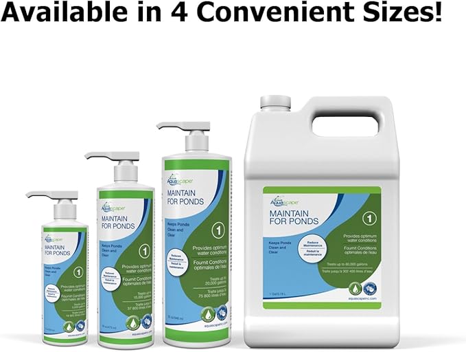 Aquascape Maintain Water Treatment for Koi and Fish Ponds, Easy to Use, Powerful Blend of Beneficial Bacteria, Phosphate Binder, Flocculant, and Detoxifier, 16 Ounce / 473 ml, 96058