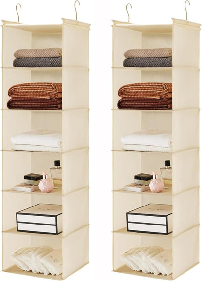MAX Houser 6 Tier Shelf Hanging Closet Organizer, Closet Hanging Shelf
