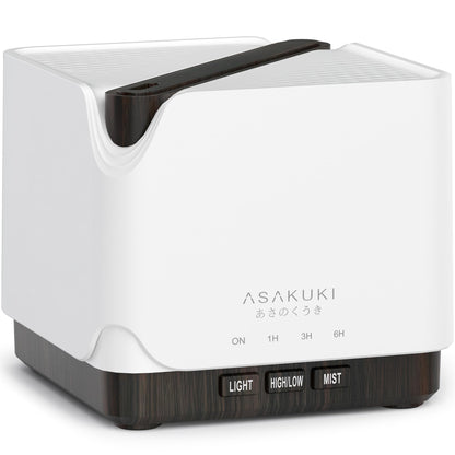 ASAKUKI 700 ml Premium Essential Oil Diffuser, 5 in 1 Ultrasonic Aromatherapy Fragrant Oil Vaporizer Humidifier, Timer and Auto-Off Safety Switch, 7 LED Light Colors