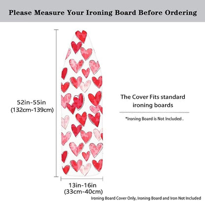 Love Red Heart Ironing Board Cover 15″x54″ Valentines Day Ironing Pad Covers