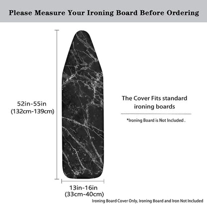 Black Marble Printed Ironing Board Cover 15X54“
