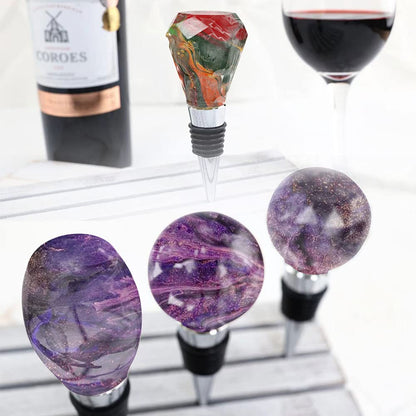 JIOFAVIU 15 Pcs Resin Wine Bottle Stopper Molds Set, Wine Stopper Silicone Molds for Epoxy Resin (5 Molds and 10 Stoppers)