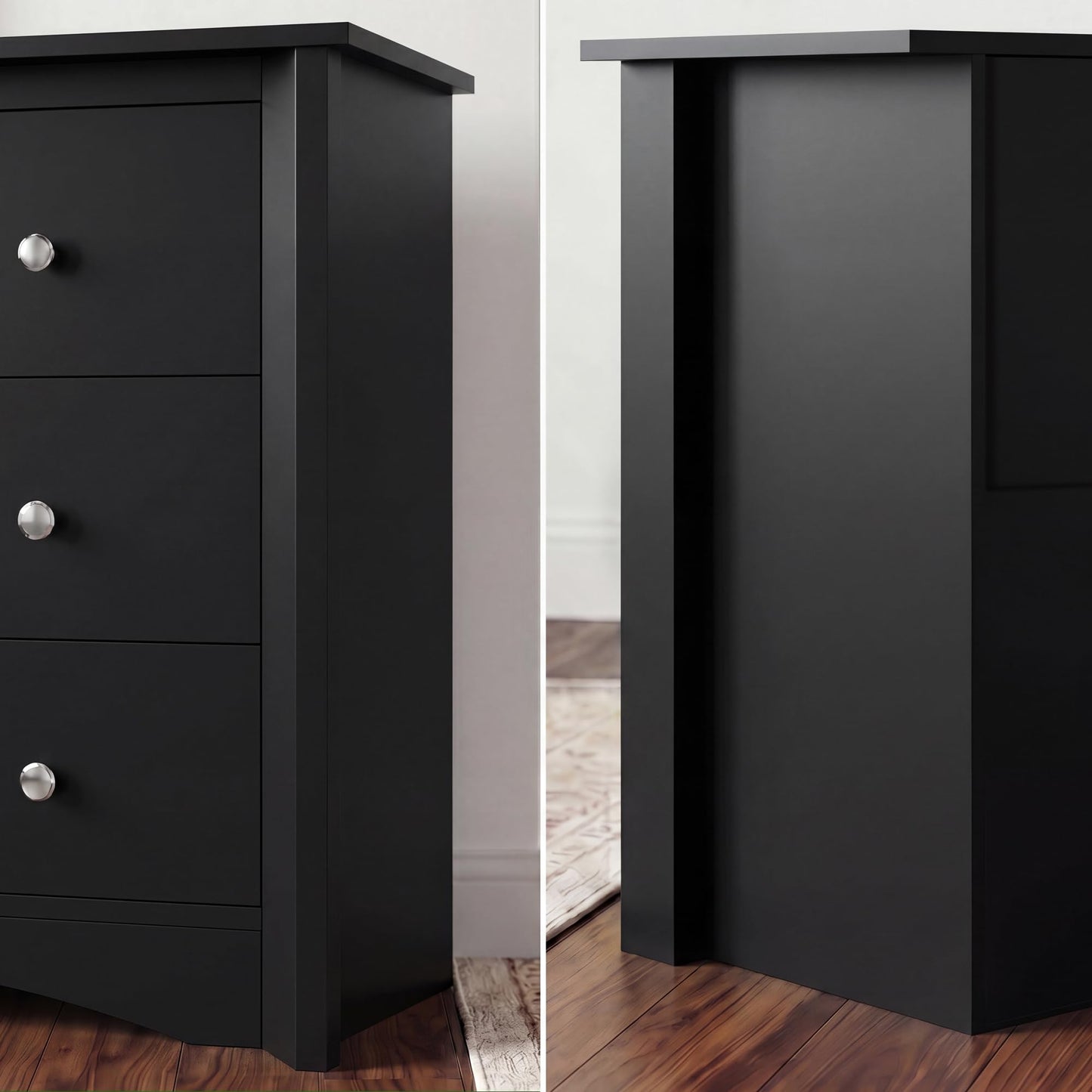 Furmax Dresser for Bedroom, 6 Wood Dresser, Chest of Drawers, for TV up to 65 inch, TV Stand Storage Chest of Drawers for Hallway Entryway (Black)