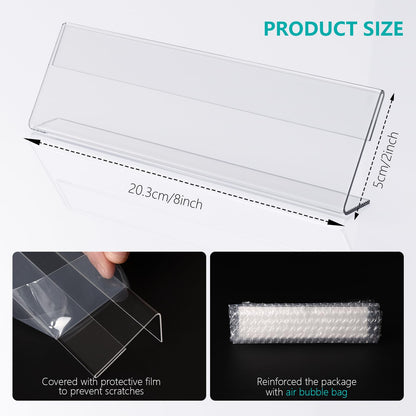 24 Pcs Acrylic Name Plates for Desk 2 X 8 Inches Name Tents for Classroom License Label Holder for Back to School Classroom Office Conference Business Meeting Table Display (24)