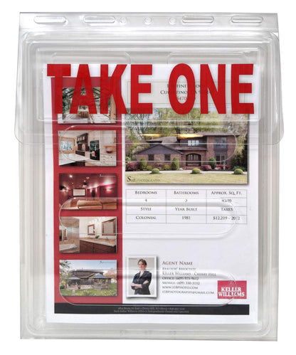 Outdoor Real Estate Brochure Box - Easy to Use Take One Document Holder Can Hold 200, 8.5 x 11 Documents, Flyers & Brochures or Other Outdoor Marketing Needs (2)