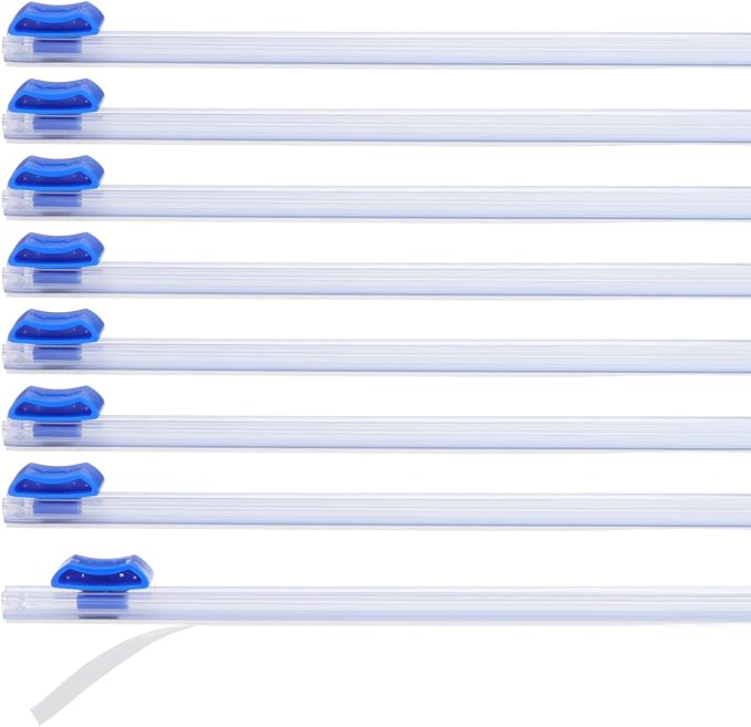 PATIKIL 8pcs Plastic Wrap Cutter, 14in Plastic Wrap Slide Cutter Self Adhesive Installation Replacement for Aluminum Foil Wax Paper Parchment Paper Wrap Dispenser, Blue