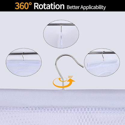 Breathable Mesh Laundry Hamper, Bringing Hooks Foldable Hanging Shower Caddy