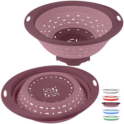 QiMH Collapsible Colander and Strainer, 5 Quart(1.25 gal), Heavey Duty Kitchen Drainer Basket for Pasta, Veggies and Fruits, New Home Apartment Essentials