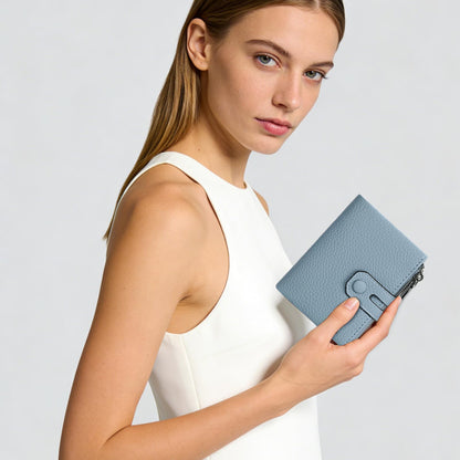 BVEOGMRO Small Wallet for Women Double Zipper Pockets Vegan Leather Wallets Bifold Ladies Card Holder