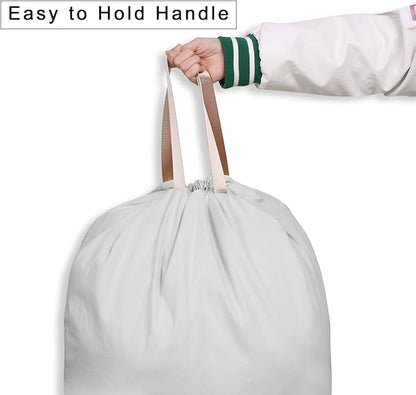 Cotton Canvas Laundry Bag with Handles & Drawstring Straps, Heavy Duty Extra