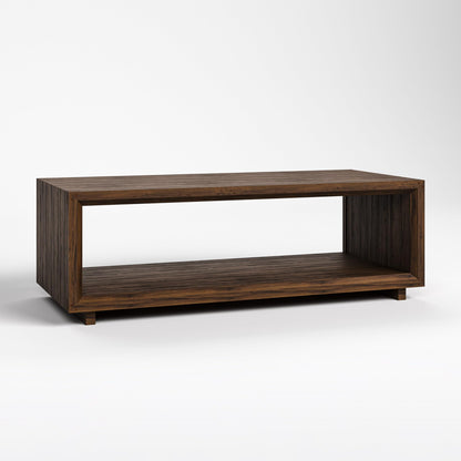 Stickley Saranac Cocktail Table, Coffee Table, Solid Rustic Walnut, Sustainable Construction, Open Back, Sled Base, 54in W x 24in D x 18in H, Made in USA