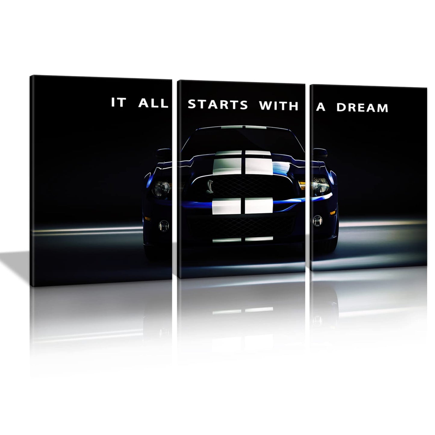 KAWAHONE Canvas Painting Wall Art, Grind Hustle Execution Motivational Wall Art Decoration Posters Prints for Living Room Bedroom, Office Decor, Gallery-Wrapped Canvas Art Set Framed Ready to Hang