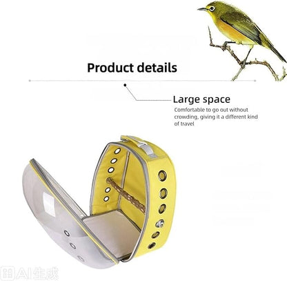 Bird Backpack, Lightweight and Breathable Outdoor Travel Backpack with 12 Breathable Holes, Wooden Pole, Adjustable Shoulder Strap for Birds and Pets (red)