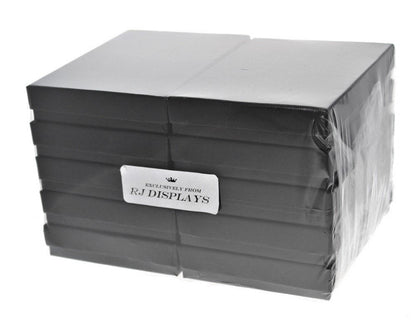 RJ Displays 10 Pack Cotton Filled Matte Black Jewelry Gift Boxes, Cardboard Jewelry Packaging Boxes for Necklaces, Bracelets and Watches, Retail Display Gift Boxes Size 7 x 5 x 1-1/8 Inch