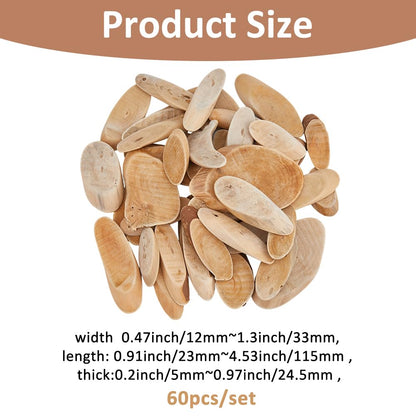 SUPERFINDINGS 300g Natural Driftwood Pieces DIY Dried Wood Sticks Oval Wooden Craft Slices Frames Wreath Surf Art Beach Decor for Crafting Card Making Embellishments Photo Props