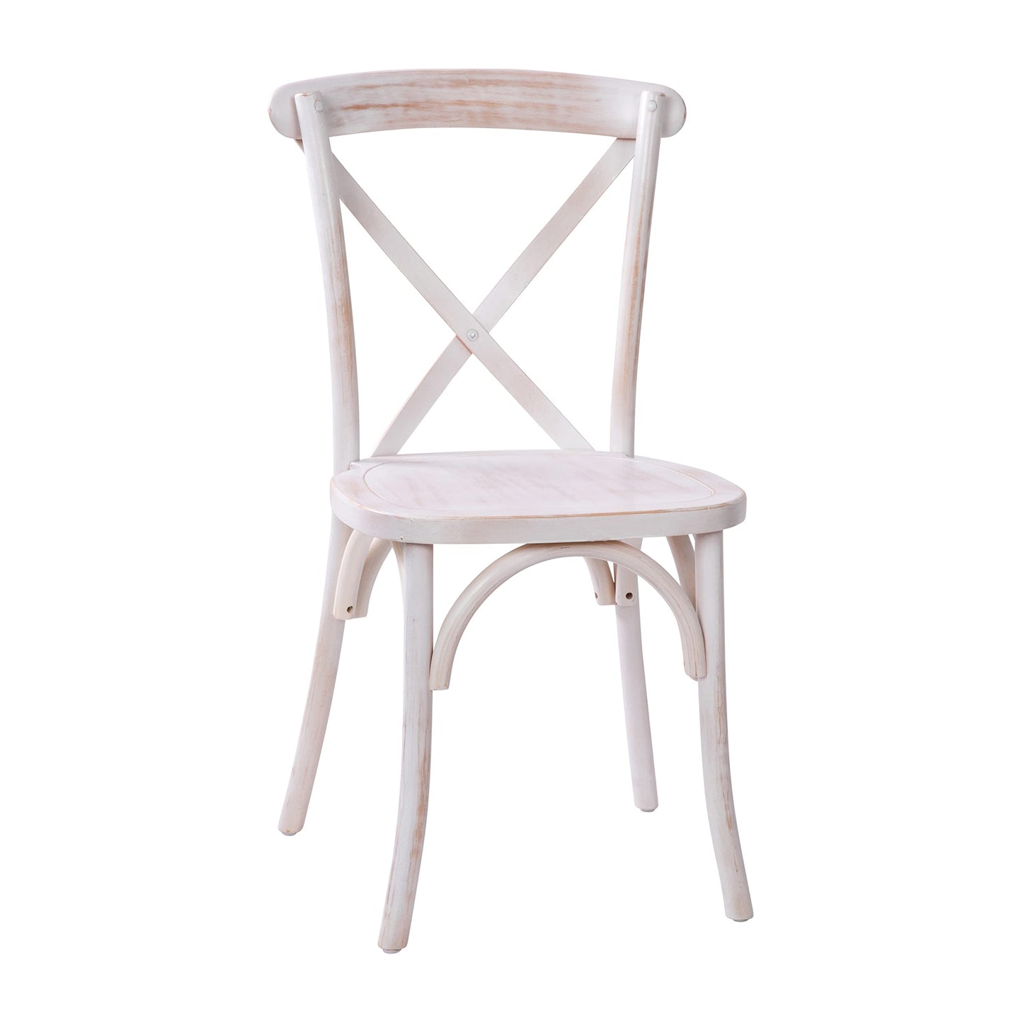 Merrick Lane Bardstown X-Back Bistro Style Wooden Dining Chair for Kitchens and Dining Rooms, High-Back Wood Stackable Kitchen Chair, Lime Wash