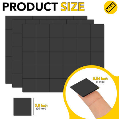 DIYMAG Magnets with Adhesive Backing,300Pcs Adhesives Magnet Squares for Whiteboard Crafts Small Magnetics Tape Magnetic Sheets Magnetism Strips Stickers for Classroom Refrigerator 0.8 x 0.04inch