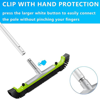 Sepetrel 20” Pool Brush Head for Cleaning Walls, Heavy Duty Inground/Above