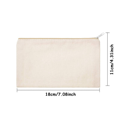 meekoo 16 Pack Blank Canvas Pouch Zipper Cosmetic Bag Bulk Plain Makeup Pouch Purse Sublimation DIY Craft Multipurpose Travel Toiletry Bag for Makeup Cosmetic Stationary Storage(S,Beige)