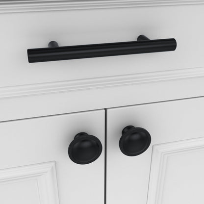 Banqin 30 Pack Cabinet Knobs Black Round Mushroom Hardware Cabinet Knob for Dresser Drawer Diameter 1-1/2 Inch