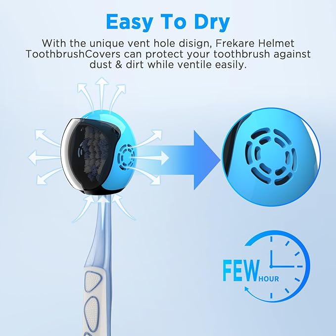 Helmet Toothbrush Covers Caps, Fits Most Manual and Electric Tooth Brushes