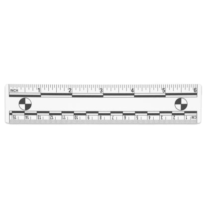 Crime Scene Professional Evidence Photography Scale, 10-Pack, 15cm/6inch Vinyl Rulers with Reference Circles, Dual Measurement (White)