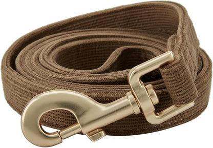 Soft Corduroy Dog Collar and Leash Set Adjustable Durable Dog Collars with Metal Buckle and Lead for Large Dogs,Brown