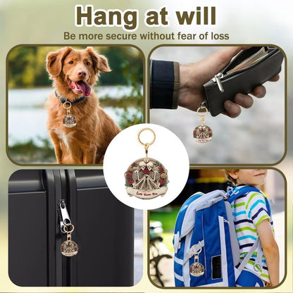 Couple Skull Leather Keychain Holder Compatible with Air Tag, Protective Access Card Cover, Halloween GPS Tracker Case for Pets, Bags, Kids