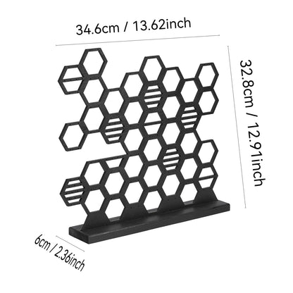 ZHU YU CHUN 1 PC Honeycomb Earring Holder - Multi-functional Earring Organizer and Jewelry Display Stand for Earrings, Ear Studs, and Hooks, Durable and Stylish Desktop Storage(Black)
