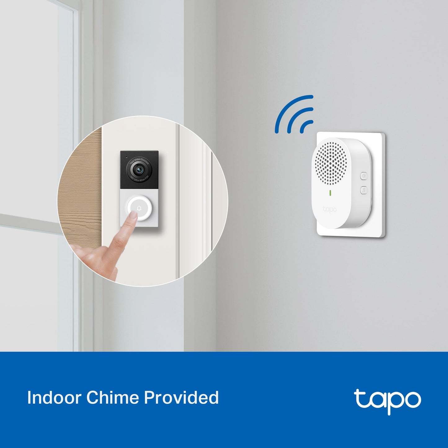 Tapo Smart Video Wireless Doorbell Camera - 2K, 160° Ultra-Wide View, Up to 180 Days Battery, Alexa, Google Assistant Compatible, Free AI Person Detection, IP54, SD/Cloud Storage, D205