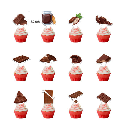 Chocolate Party Decorations Chocolate Birthday Party Supplies Includes HAPPY BIRTHDAY Banner Cake Topper Cupcake Toppers Balloons for Chocolate Birthday Decorations