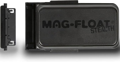 Mag-Float Large + Plus Black Stealth Glass Magnet Aquarium Scraper Cleaner with Blade - Floating Magfloat Magnetic Leaning Tool