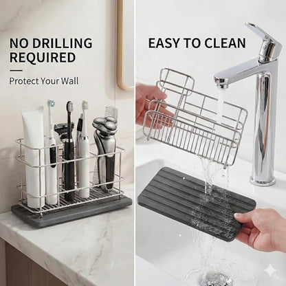 Toothbrush Holder for Bathroom Countertop, Stainless Steel Electric Toothbrush
