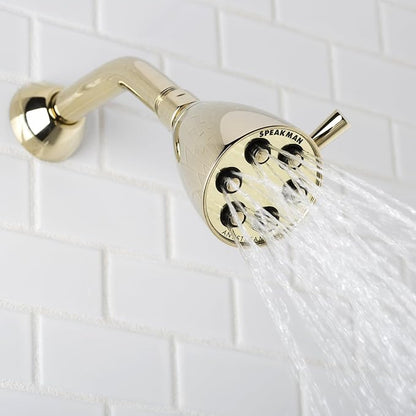 Speakman S-2252-PB-E2 Polished Solid Brass Shower Head, 3 Settings, Anystream Technology, Low Maintenance, Efficient
