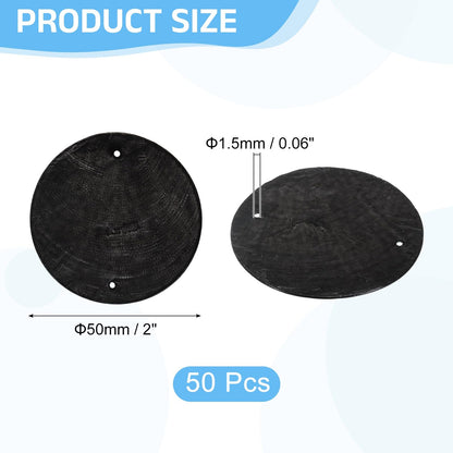 uxcell 50Pcs 50mm Round Capiz Sea Shells, Round Natural Capiz Shells Discs Charm with Hole for Seashell Wind Chimes Curtain Home Decoration, Black