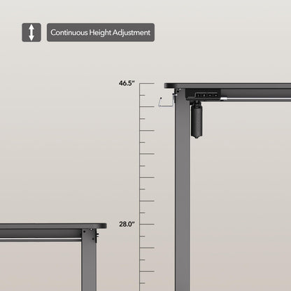LongKe Electric Standing Desk Adjustable Height, 48x24 Inches Sit Stand up Desktop for Home Office, Ergonomic Rising Computer Table with Memory Preset, Black