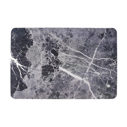 Nauegol Ultra-Thin Anti-Slip (0.16" Thick), Soft & Highly Absorbent Floor Mat with Marble Pattern, Easy to Clean & Store, Ideal for Bathroom & Kitchen(Grey,24 * 36)