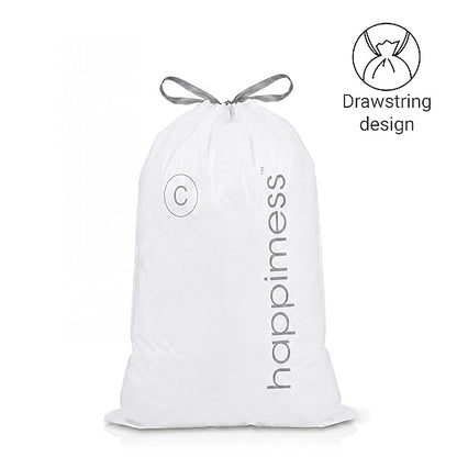happimess HPM3000C-WHITE 13.2 Gallon Kitchen Drawstring Trash Bags, Trash Can