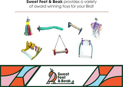 Sweet Feet and Beak Comfort Grip Safety Perch for Bird Cages - Pedicure Perch for Birds to Keep Nails and Beaks in Top Condition - Safe Easy to Install Bird Cage Accessories XL 13.5" - Green