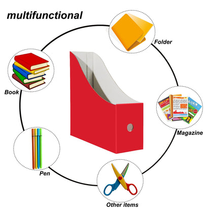 Limitliho Cardboard Magazine File Holder for Desk, Book Bins for Classroom Library,Office,Home, 10.6" H x 10.2" L x 3.5" W in Magazine Storage Bins(Six color, 24 Pack)