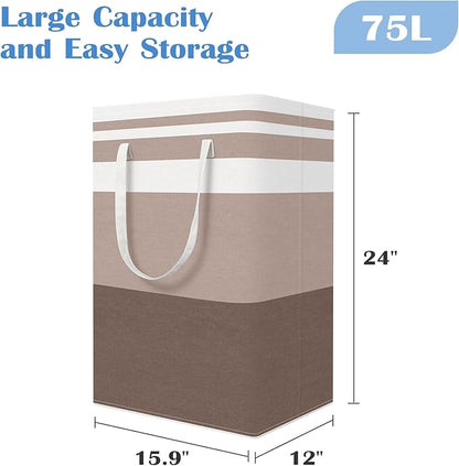 BlissTotes 3-Pack Laundry Basket, Freestanding＆Waterproof Laundry Hamper
