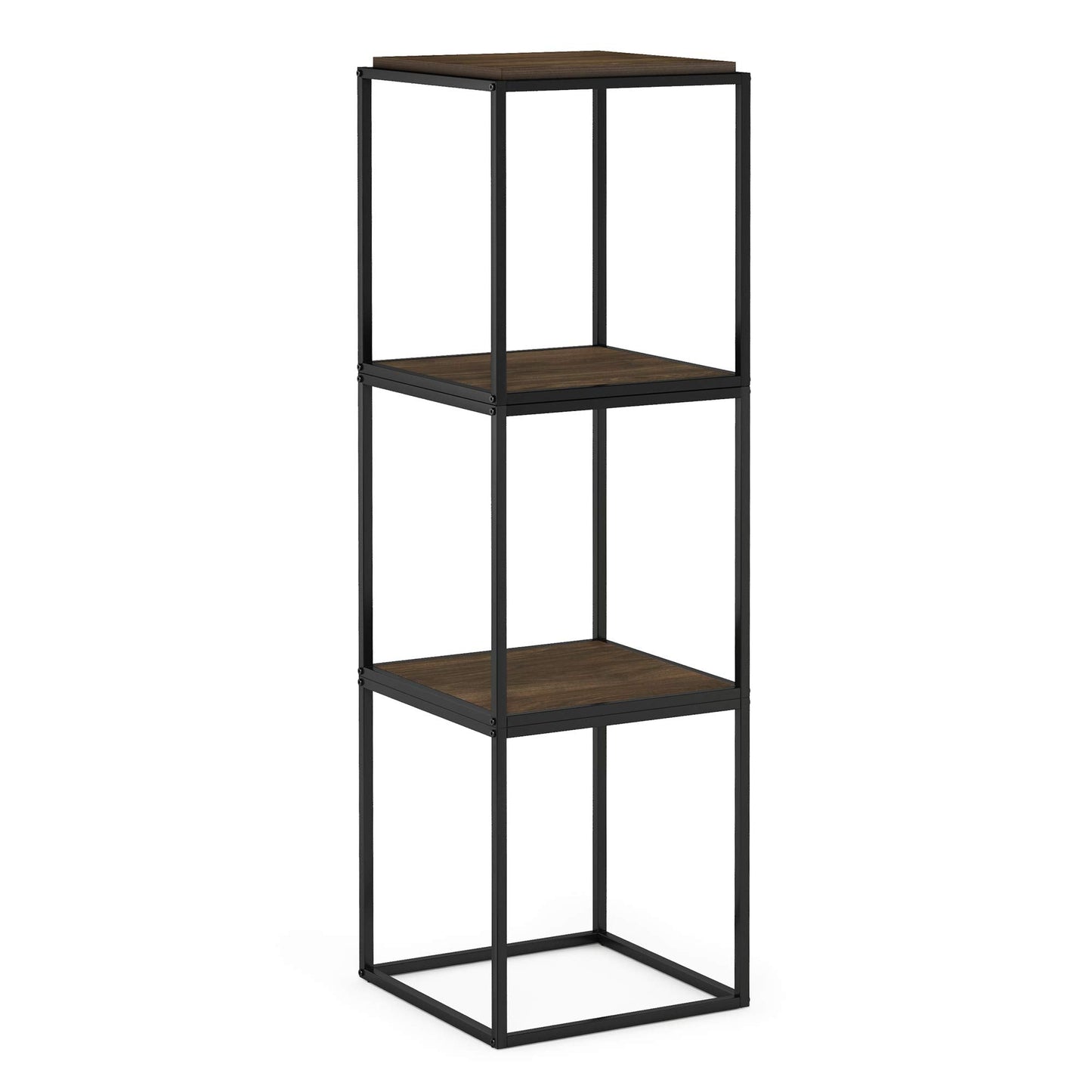 Furinno Moretti Cube Modern Stackable End Table Shelf, Columbia Walnut
