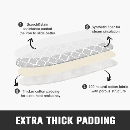 Ironing Board Cover and Pad, Standard Size 15" x 54" Iron Board Replacement