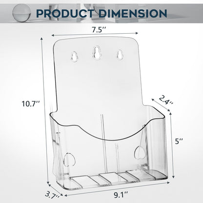 xydstay Acrylic Brochure Holder 4x9 Inches and 8.5x11 Inches combination set (2 Packs of Each Size),Pamphlet Holder Flyer Holder,Display Stand,Table Signs Plastic Paper Holder for Office, Home, Store