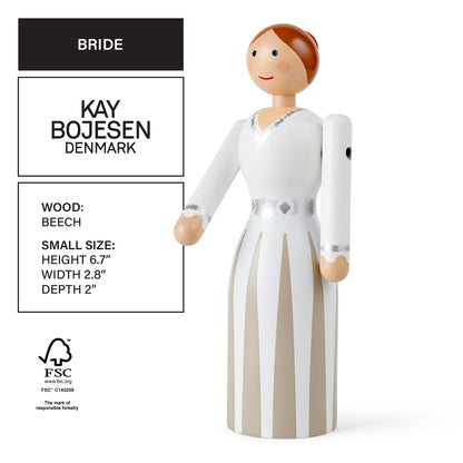 Kay Bojesen Bride Wooden Figurine | Painted FSC Beech | 6.7 in