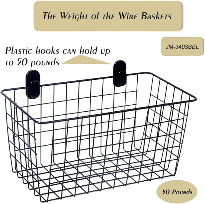 4 Pack【Extra Large】Hanging Kitchen Basket, Wire Storage Basket,