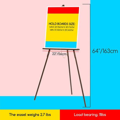 MEEDEN Easel Stand for Wedding Sign: Wood Tripod for Poster Board - Wooden Easel Standing for Display Welcome Picture