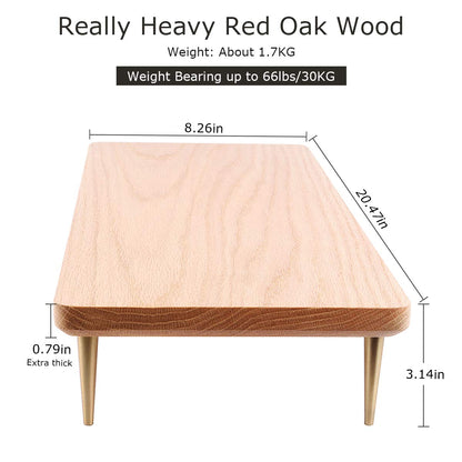 CRAFT KITTIES Monitor Stand Wood Riser with 4 USB Ports, Computer Monitor Stand with America Walnut Data Transfer Charging Hub -Compatible with Computer, Mac, PCs, Smartphone, 20.5*8.3in
